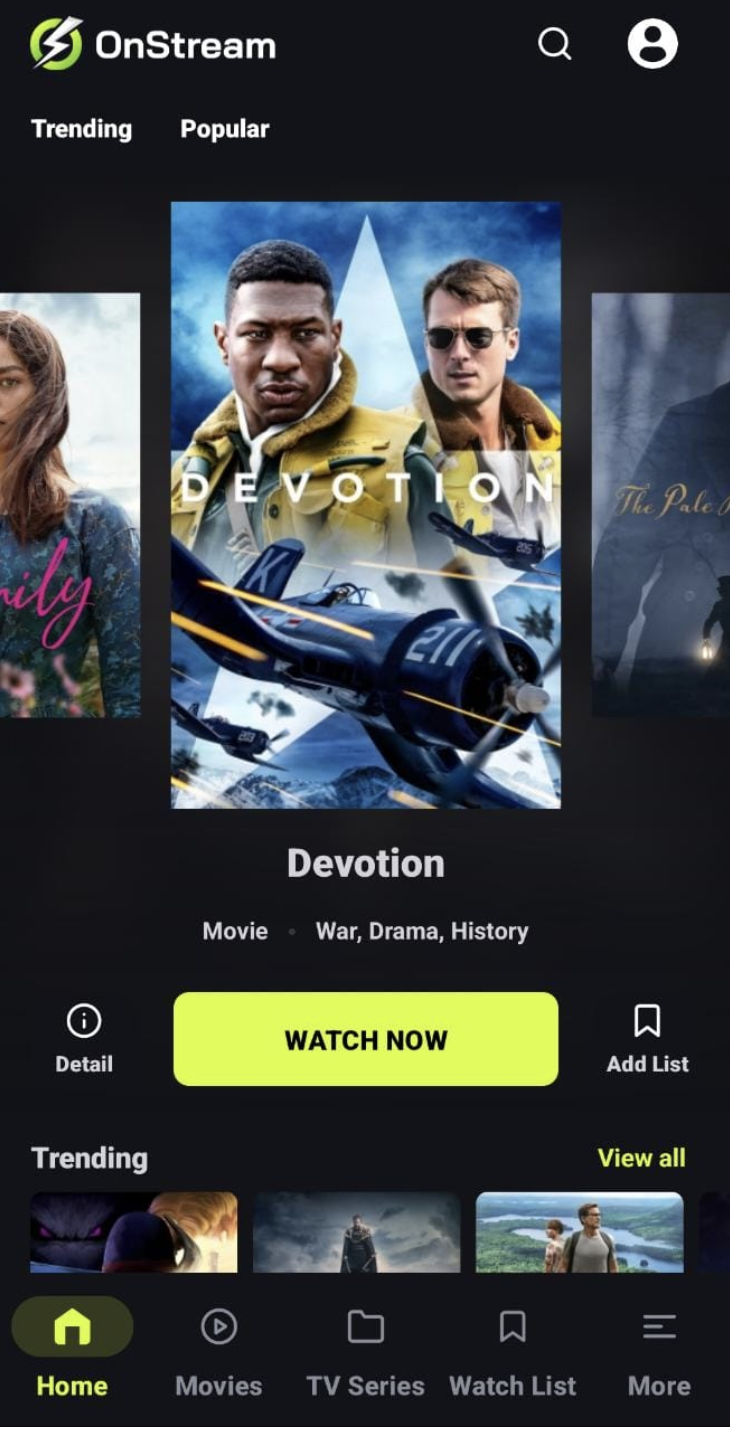 Launch OnStream APK on Android - HD Movies & TV Shows